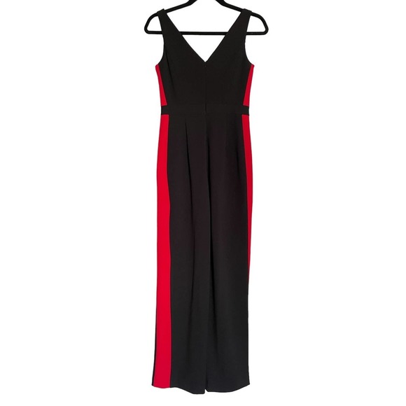 MG Womens Wide Leg Jumpsuit w/ Pockets Sleeveless Size 2 Black/Red - Picture 3 of 8